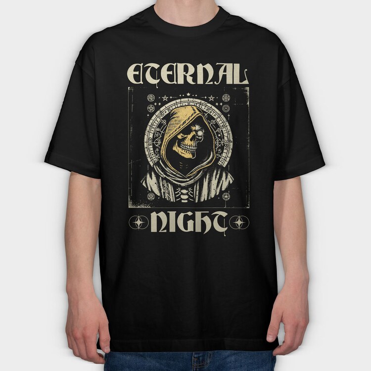 Eternal Night Skull Gothic Grim Reaper, Tricou Oversize Barbati (Unisex)