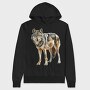 Wolf Standing Wild, Hanorac Oversize Barbati (Unisex)