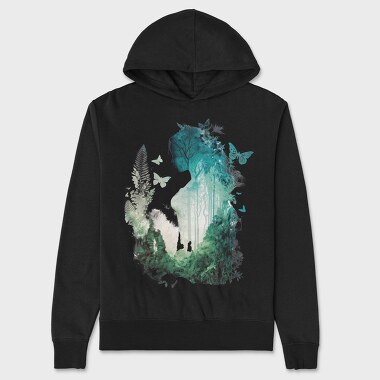 Woman Forest Silhouette, Hanorac Oversize Barbati (Unisex)