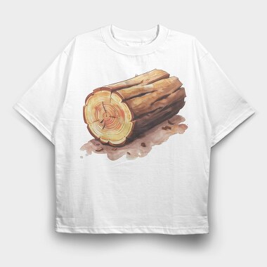 Wood Log Sawdust, Tricou Oversize Barbati (Unisex)