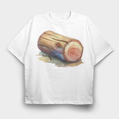 Wood Log Sliced, Tricou Oversize Barbati (Unisex)