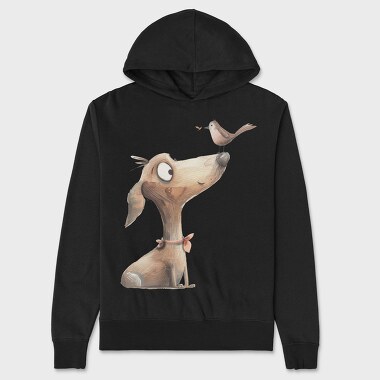 Wooden Dog Bird, Hanorac Oversize Barbati (Unisex)