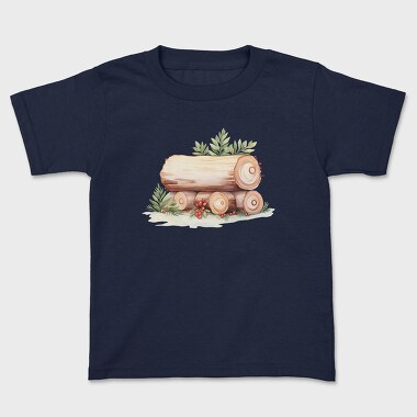 Wooden Logs Christmas, Tricou Copii