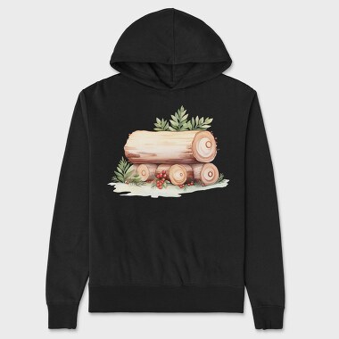Wooden Logs Christmas, Hanorac Oversize Barbati (Unisex)