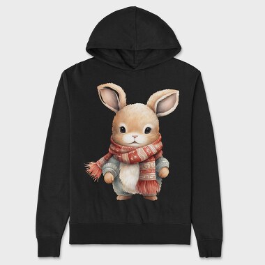 Woodland Christmas Bunny, Hanorac Oversize Barbati (Unisex)