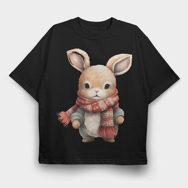 Woodland Christmas Bunny, Tricou Oversize Barbati (Unisex)
