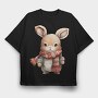 Woodland Christmas Bunny, Tricou Oversize Barbati (Unisex)