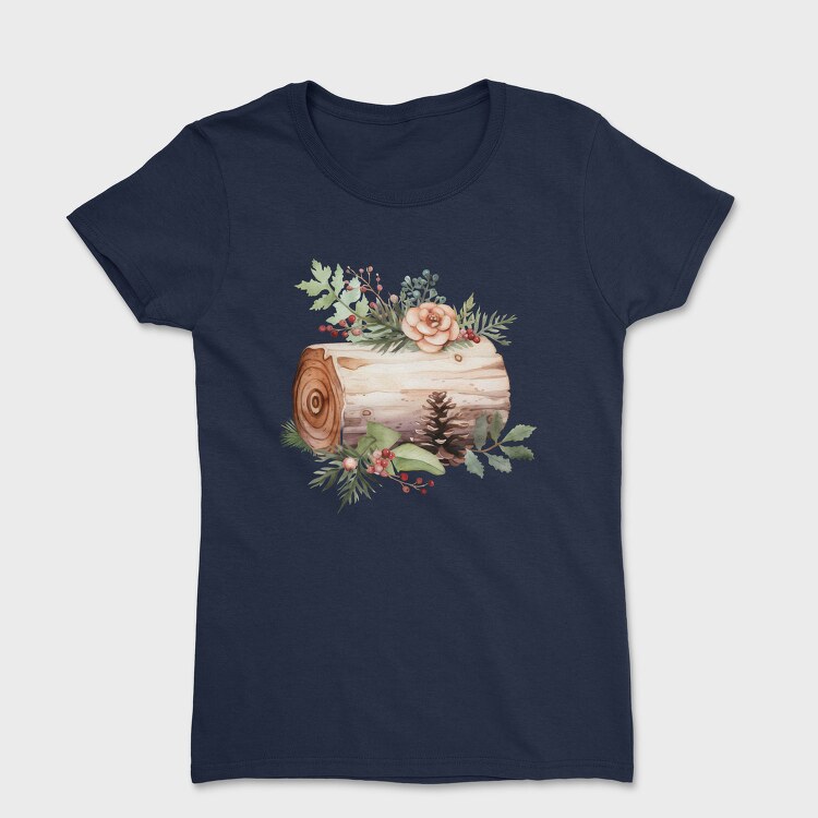 Woodland Christmas Log, Tricou Femei