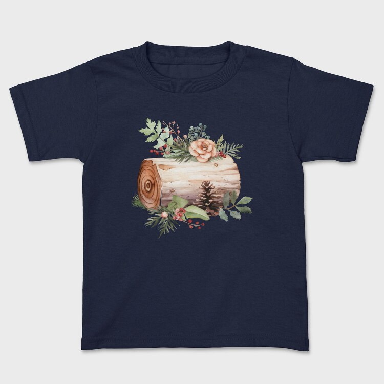 Woodland Christmas Log, Tricou Copii