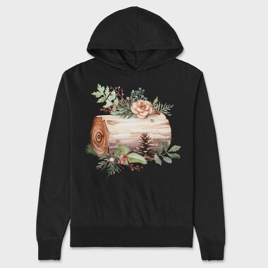 Woodland Christmas Log, Hanorac Oversize Barbati (Unisex)