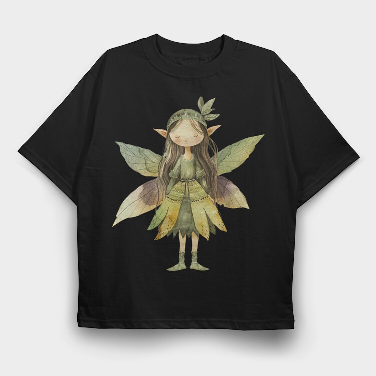 Woodland Fairy Gnome, Tricou Oversize Barbati (Unisex)