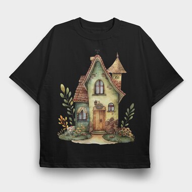 Woodland House Gnome, Tricou Oversize Barbati (Unisex)
