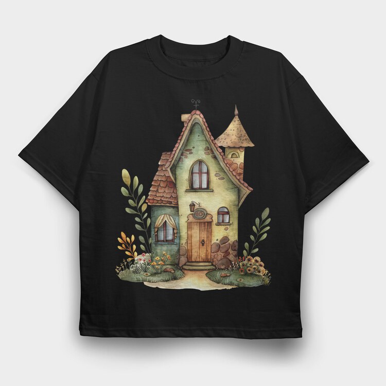 Woodland House Gnome, Tricou Oversize Barbati (Unisex)