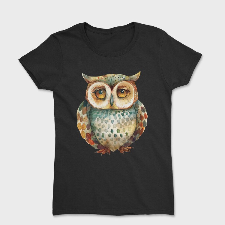 Woodland Owl Art, Tricou Femei