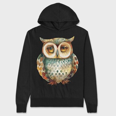 Woodland Owl Art, Hanorac Oversize Barbati (Unisex)