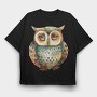 Woodland Owl Art, Tricou Oversize Barbati (Unisex)
