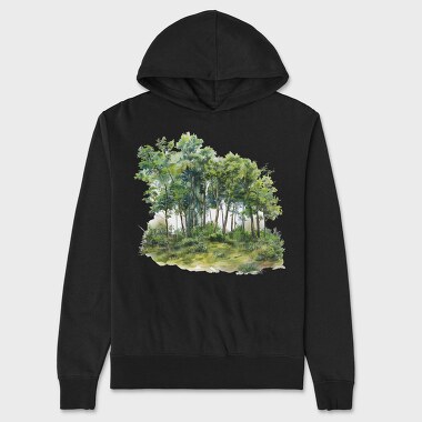 Woodland Trees Forest, Hanorac Oversize Barbati (Unisex)
