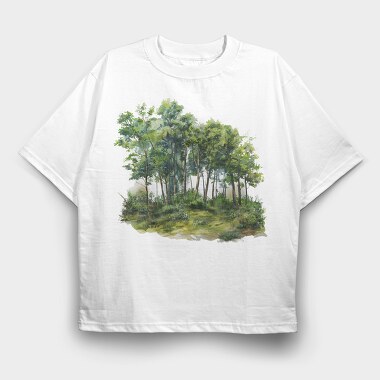 Woodland Trees Forest, Tricou Oversize Barbati (Unisex)