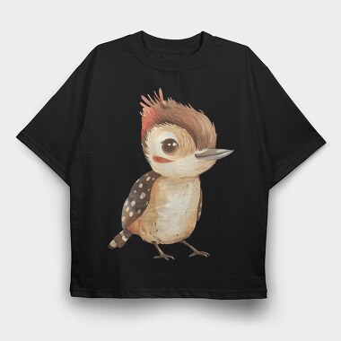 Woodpecker Feathered, Tricou Oversize Barbati (Unisex)