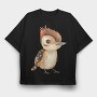 Woodpecker Feathered, Tricou Oversize Barbati (Unisex)