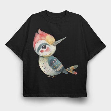 Woodpecker Feathers, Tricou Oversize Barbati (Unisex)