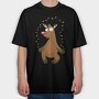 Christmas Reindeer Jumping Rope Lights, Tricou Oversize Barbati (Unisex)