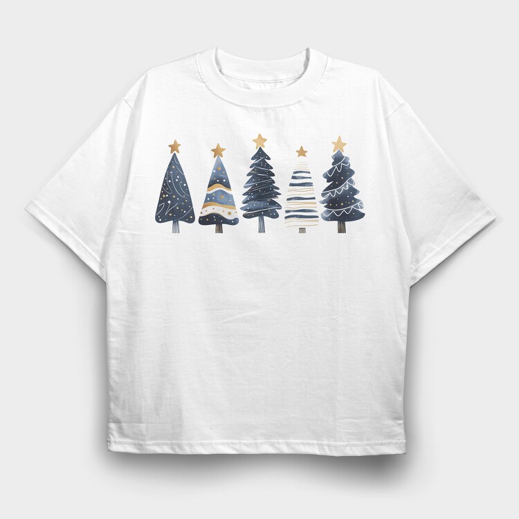 Xmas Tree Serenity, Tricou Oversize Barbati (Unisex)