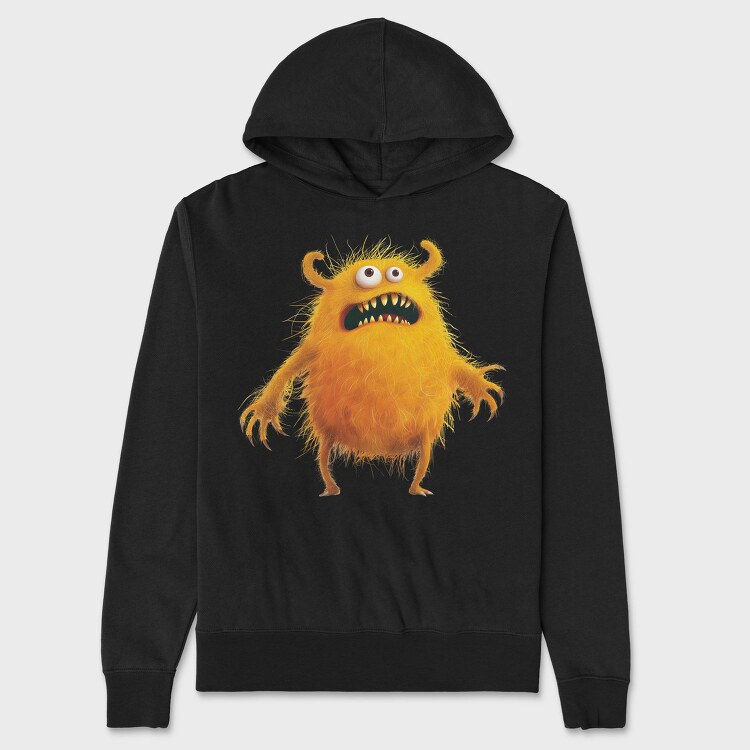 Yellow Fuzzy Monster, Hanorac Oversize Barbati (Unisex)