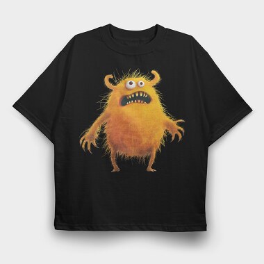 Yellow Fuzzy Monster, Tricou Oversize Barbati (Unisex)