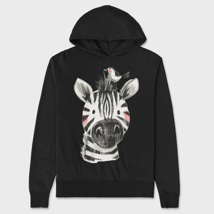 Zebra Bird Stack, Hanorac Oversize Barbati (Unisex)