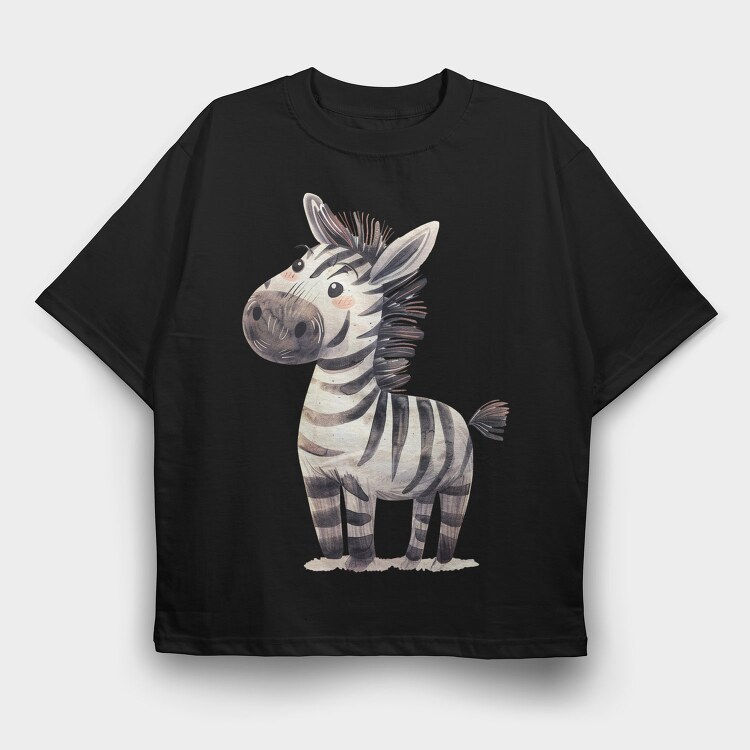 Zebra Stripe Face, Tricou Oversize Barbati (Unisex)