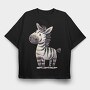 Zebra Stripe Face, Tricou Oversize Barbati (Unisex)