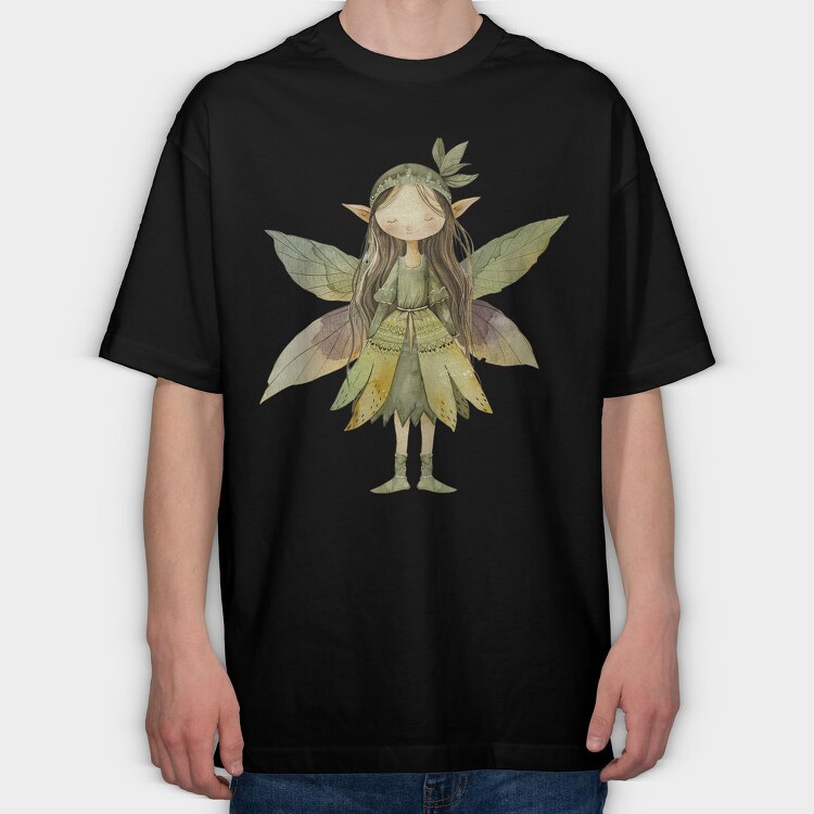 Woodland Fairy Gnome, Tricou Oversize Barbati (Unisex)
