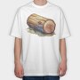 Wood Log Sliced, Tricou Oversize Barbati (Unisex)