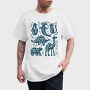 Blue Animals Cut Out Scandinavian Art, Tricou Barbati (Unisex)