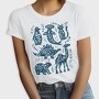 Blue Animals Cut Out Scandinavian Art, Tricou Femei