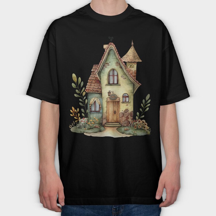 Woodland House Gnome, Tricou Oversize Barbati (Unisex)