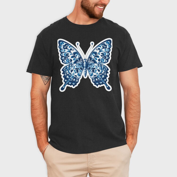 blue butterfly, Tricou Barbati (Unisex)