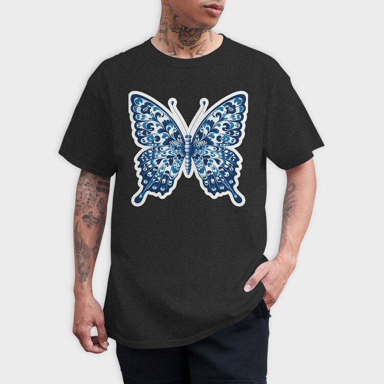 blue butterfly, Tricou Barbati (Unisex)