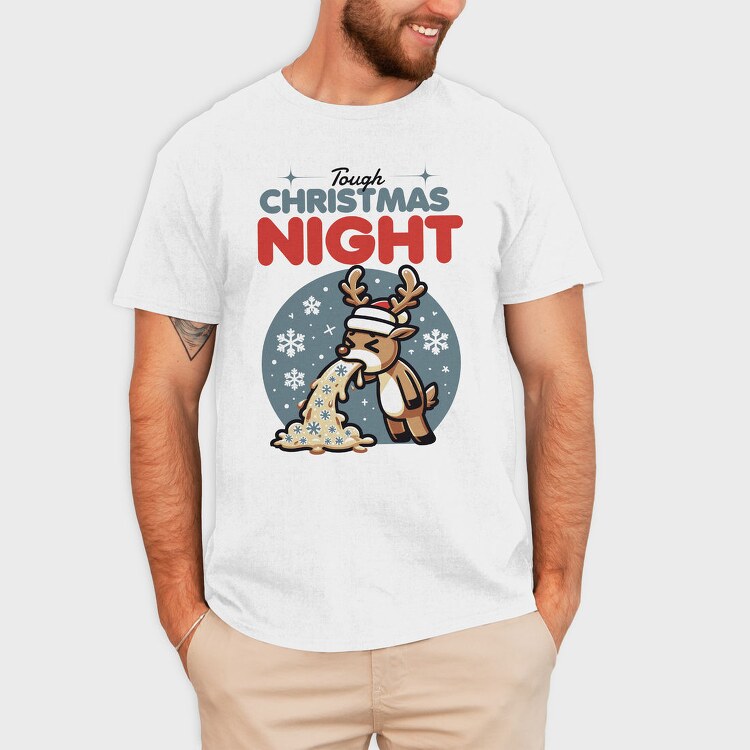 Christmas Sick Reindeer Night, Tricou Barbati (Unisex)
