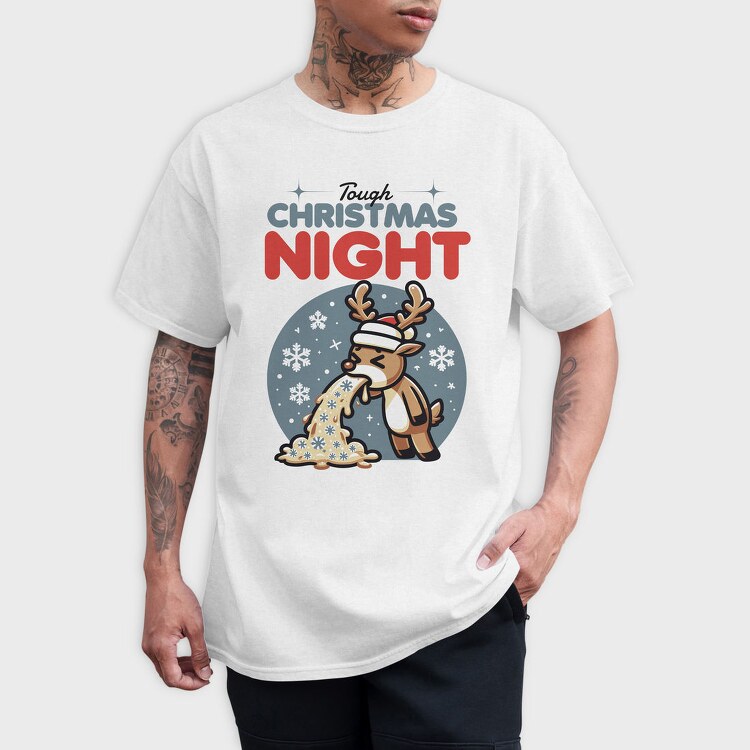 Christmas Sick Reindeer Night, Tricou Barbati (Unisex)