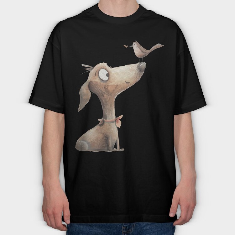 Wooden Dog Bird, Tricou Oversize Barbati (Unisex)