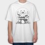 Drummer Playing Drums Design, Tricou Oversize Barbati (Unisex)