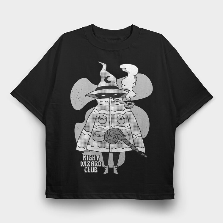 Evil Cartoon Wizard Night Club, Tricou Oversize Barbati (Unisex)