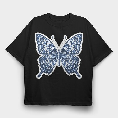 blue butterfly, Tricou Oversize Barbati (Unisex)