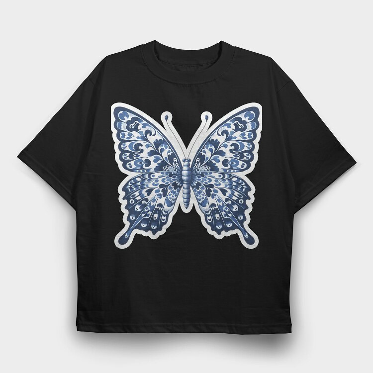 blue butterfly, Tricou Oversize Barbati (Unisex)