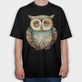 Woodland Owl Art, Tricou Oversize Barbati (Unisex)