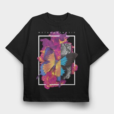 Holographic Butterfly Flying, Tricou Oversize Barbati (Unisex)
