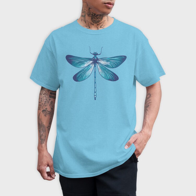 Blue Dragonfly Realistic, Tricou Barbati (Unisex)
