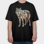Wolf Standing Wild, Tricou Oversize Barbati (Unisex)